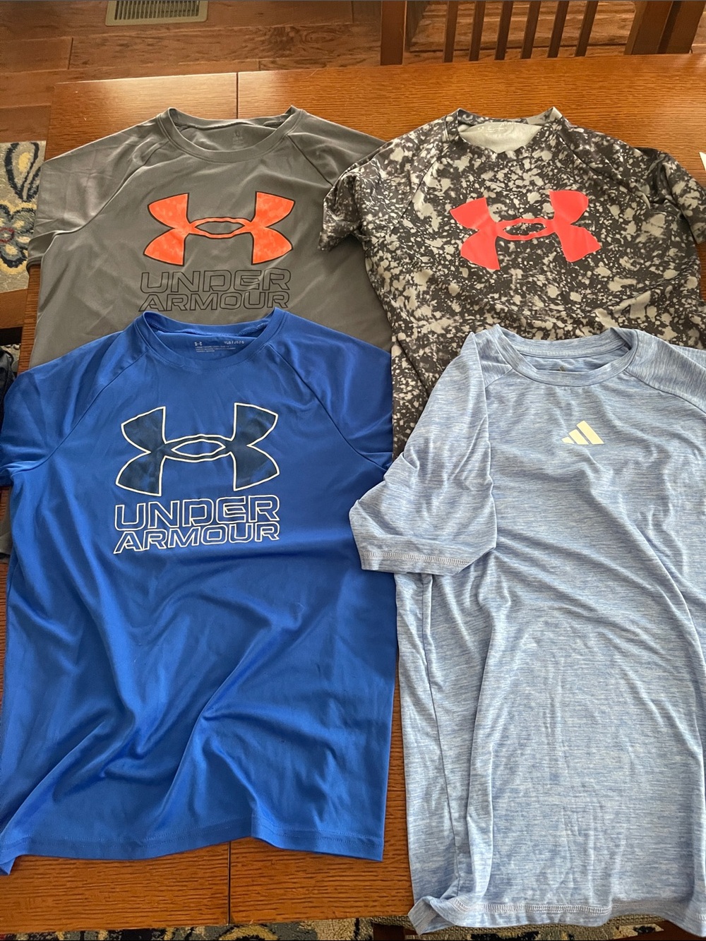Under Armour/Adidas Boys' Short Sleeve Performance Tees - lot of 4